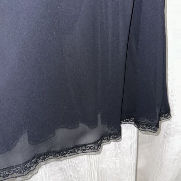 SW by Cinema ETOILE L Black Red Embroidered Chiffon Intimate Gown with Thong - Picture 6 of 11